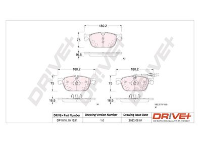 Sada brzdových destiček, kotoučová brzda Dr!ve+ DP1010.10.1251