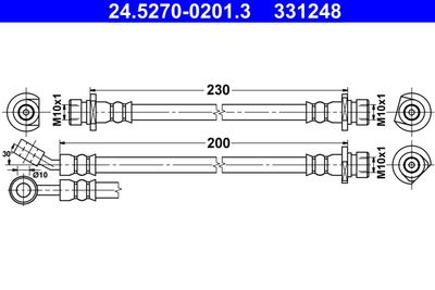 Тормозной шланг ATE 24.5270-0201.3 для HONDA CIVIC