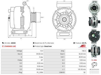 GENERATOR / ALTERNATOR AS-PL A0442 4