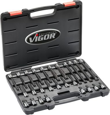 Vigor V6018 Sada nástrčných hlavic s vnitřním tisícihranem 3/8" 26 Ks