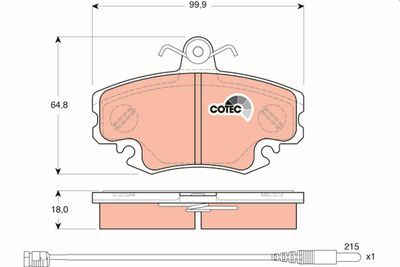 Комплект тормозных колодок, дисковый тормоз GDB1465