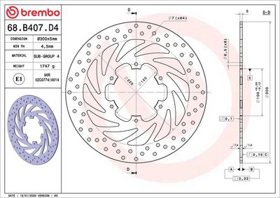 Kočni disk BREMBO 68B407D4