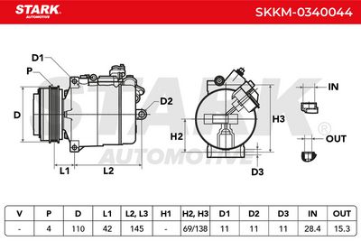 компресор, климатизация STARK SKKM-0340044