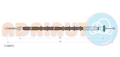 Тросик, cтояночный тормоз ADRIAUTO 11.0207.2 для FIAT DOBLO