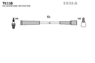 Комплект проводов зажигания TESLA T833B для FSO POLONEZ