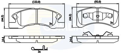 Комплект тормозных колодок, дисковый тормоз COMLINE CBP32249 для DAIHATSU TREVIS