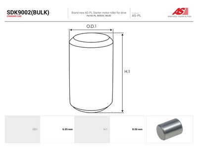Remkomplekts, Starteris AS-PL SDK9002(BULK)