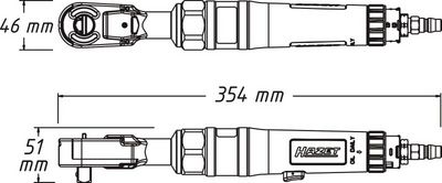 Ráčnový šroubovák (stlačený vzduch) HAZET 9022P-1