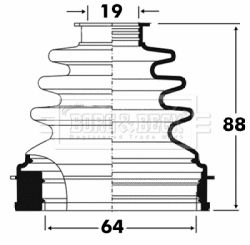 BORG & BECK BCB2895 Пыльник шруса  для FIAT FIORINO (Фиат Фиорино)