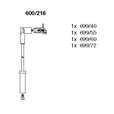 Комплект проводов зажигания BREMI 600/216 для LANCIA ZETA