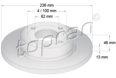 Тормозной диск TOPRAN 110 641 для VW CADDY