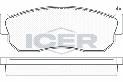 Комплект тормозных колодок, дисковый тормоз ICER 180409 для SUBARU LIBERO