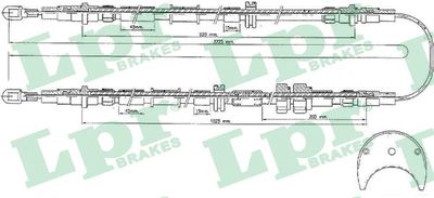 Тросик, cтояночный тормоз LPR C1438B для FORD SCORPIO