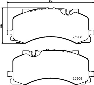 Комплект тормозных колодок, дисковый тормоз HELLA 8DB 355 036-471 для AUDI Q7