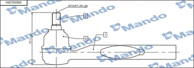 Наконечник поперечной рулевой тяги MANDO DSA020529 для KIA MOHAVE