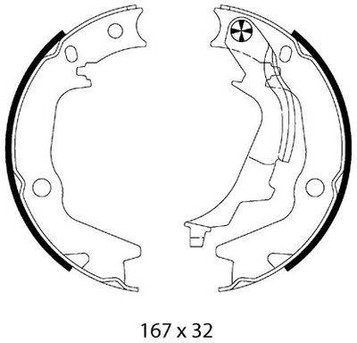 Brake Shoe Set, parking brake MG 227