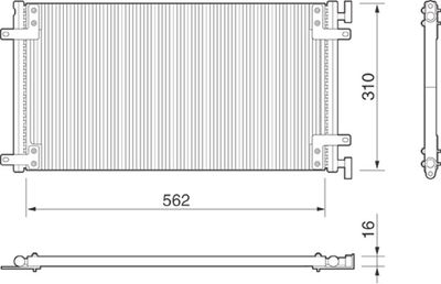 Конденсатор, кондиционер MAGNETI MARELLI 350203149000 для FIAT DOBLO