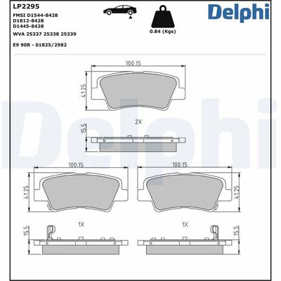 Brake Pad Set, disc brake LP2295