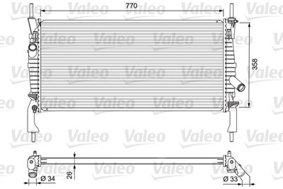 VALEO 701731 Радиатор охлаждения двигателя  для FORD TRANSIT (Форд Трансит)