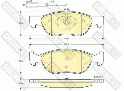 GIRLING 6113872 Тормозные колодки и сигнализаторы  для ALFA ROMEO 145 (930_) 1.9 JTD (930.A4B)