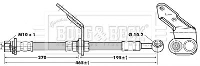 BORG & BECK BBH6742 Тормозной шланг  для HONDA ACCORD VI (CK, CG, CH, CF) 2.0 i (CG9)