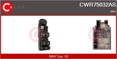 Выключатель, стеклолодъемник CASCO CWR75032AS для BMW 4