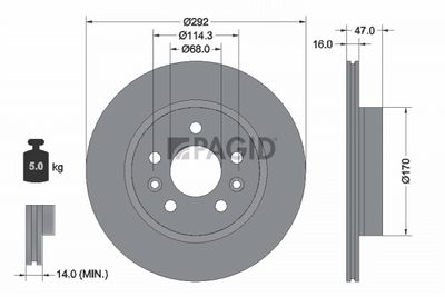 Tarcza hamulcowa PAGID 56529NC