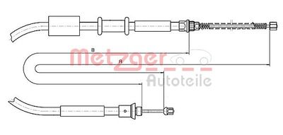 Тросик, cтояночный тормоз METZGER 1281P2 для FIAT PUNTO