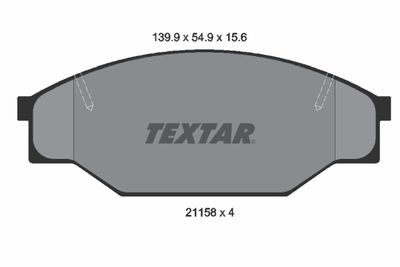 Комплект тормозных колодок, дисковый тормоз TEXTAR 2115801 для TOYOTA CENTURY