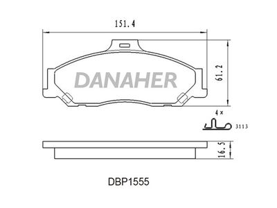 Комплект тормозных колодок, дисковый тормоз DANAHER DBP1555 для FORD RANGER