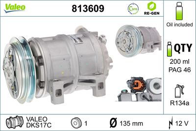 VALEO Kompressor, Klimaanlage VALEO RE-GEN AT (813609)