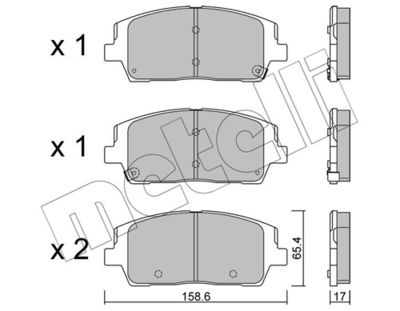 Комплект тормозных колодок, дисковый тормоз 22-1244-0