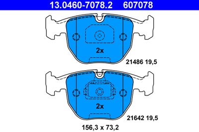Комплект тормозных колодок, дисковый тормоз 13.0460-7078.2