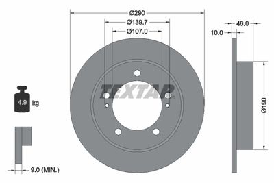 Тормозной диск TEXTAR 92036600 для SUZUKI SAMURAI