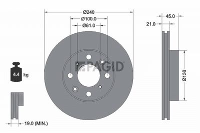 спирачен диск PAGID 51116NC
