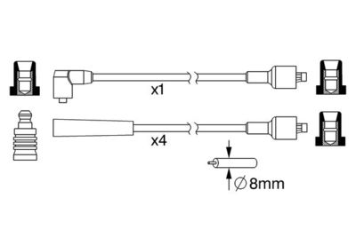 Комплект проводов зажигания BOSCH 0 986 357 114 для HONDA ACCORD