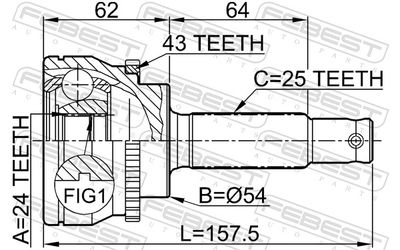 Joint Kit, drive shaft 0410-033A43