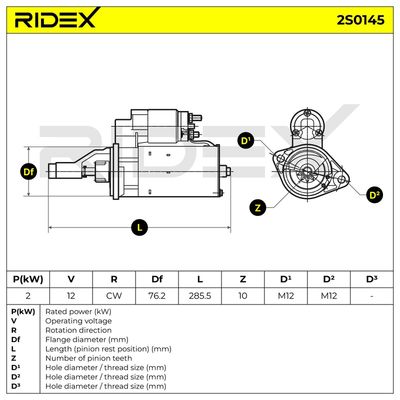 стартер RIDEX 2S0145