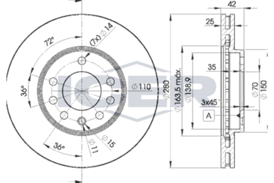 спирачен диск ICER 78BD9060-2