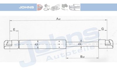 JOHNS 57 06 95-92 Амортизатор багажника и капота  для PEUGEOT 106 (Пежо 106)