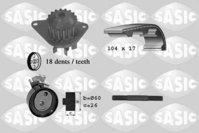 3900003 SASIC Водяной насос + комплект зубчатого ремня