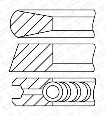 Комплект поршневых колец GOETZE ENGINE 08-430400-00 для HYUNDAI SONATA