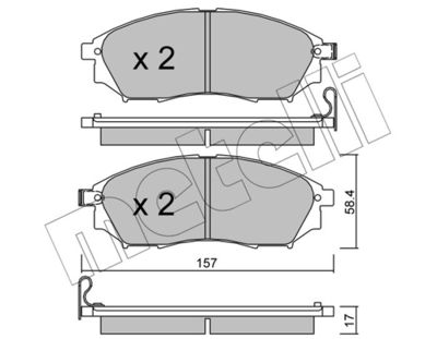 Комплект тормозных колодок, дисковый тормоз 22-0819-0