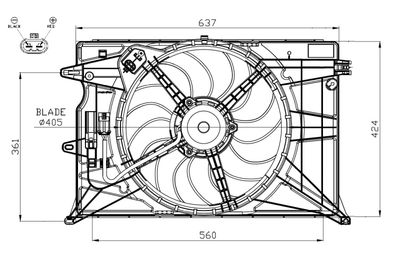 NRF 47948 Вентилятор системы охлаждения двигателя  для FIAT 500X (Фиат 500x)