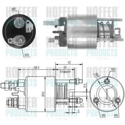Тяговое реле, стартер HOFFER 46121 для LANCIA DELTA