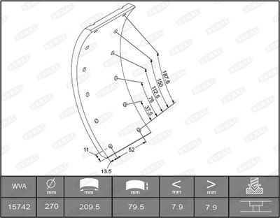 Комплект тормозных башмаков, барабанные тормоза BERAL KBL15030.0-1561 для MERCEDES-BENZ T1/TN