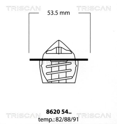 Термостат, охлаждающая жидкость TRISCAN 8620 5488 для CITROËN VISA