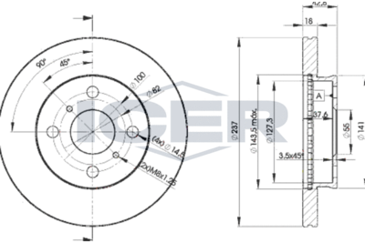 ICER 78BD1607-2 Тормозные диски  для ALFA ROMEO 147 (937_) 2.0 16V T.SPARK (937.AXA1, 937.AXC1, 937.BXC1)
