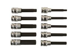Laser Tools Long Hex Socket Bit Set 1/2"D 10pc