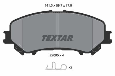 Комплект тормозных колодок, дисковый тормоз TEXTAR 2206501 для RENAULT KADJAR